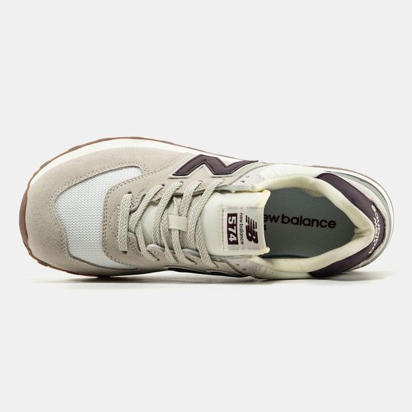 Кросівки New Balance 574 Beige Bordo 22299-36 фото