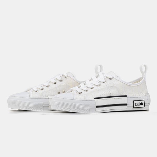 Кросівки Dior B23 Low-Top Oblique White Black 23091-Білий-36 фото